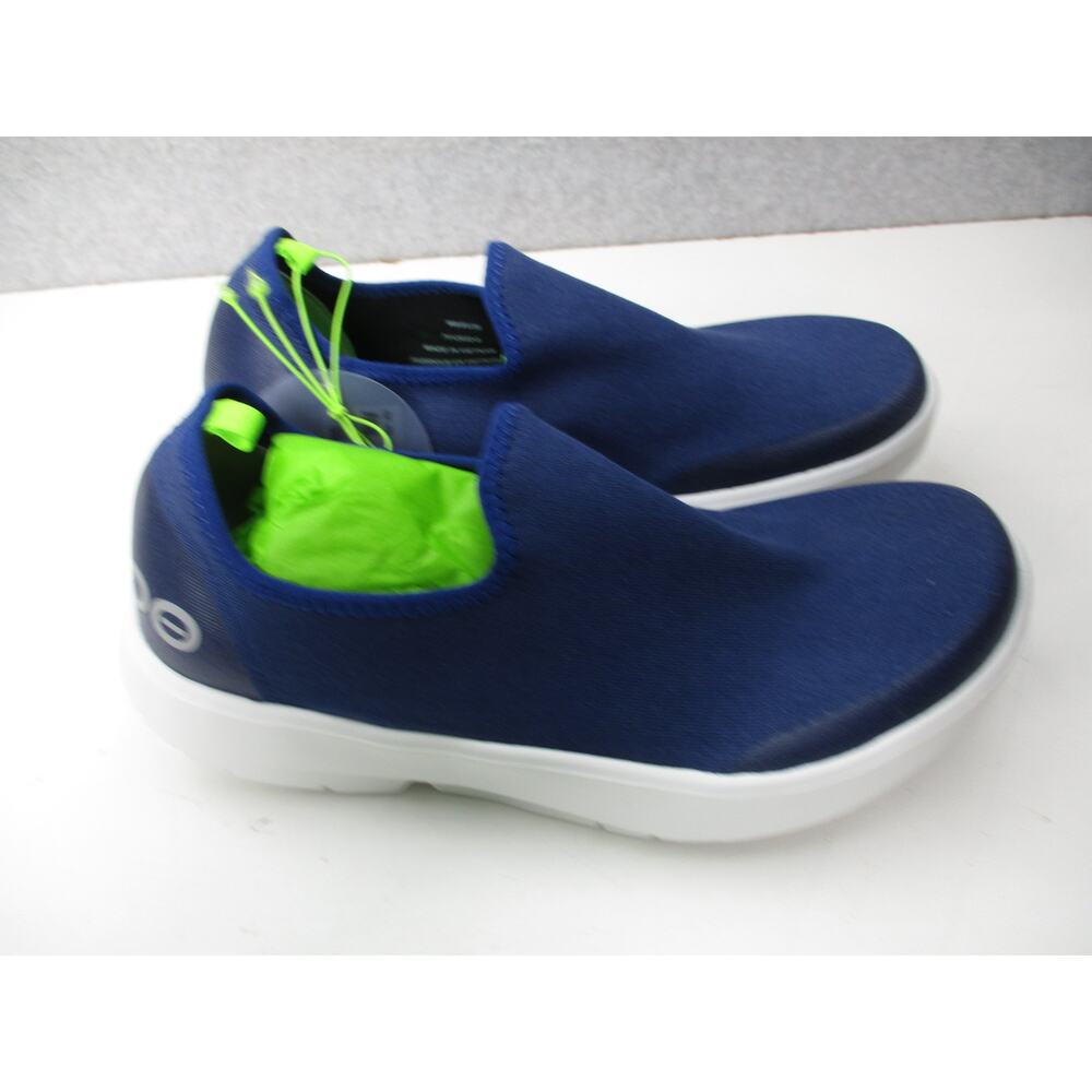OOFOS OOmg eeZee Low Womens Size 8 Blue White Slip On Recovery Shoes Canvas - Picture 3 of 5